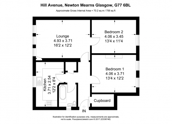 Floor Plan Image for 2 Bedroom Apartment for Sale in Hill Avenue, Glasgow