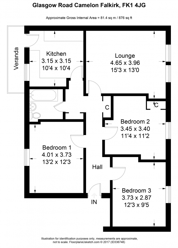 Floor Plan Image for 3 Bedroom Apartment for Sale in Glasgow Road, Falkirk