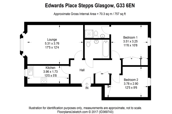 Floor Plan Image for 2 Bedroom Apartment for Sale in Edwards Place , Stepps