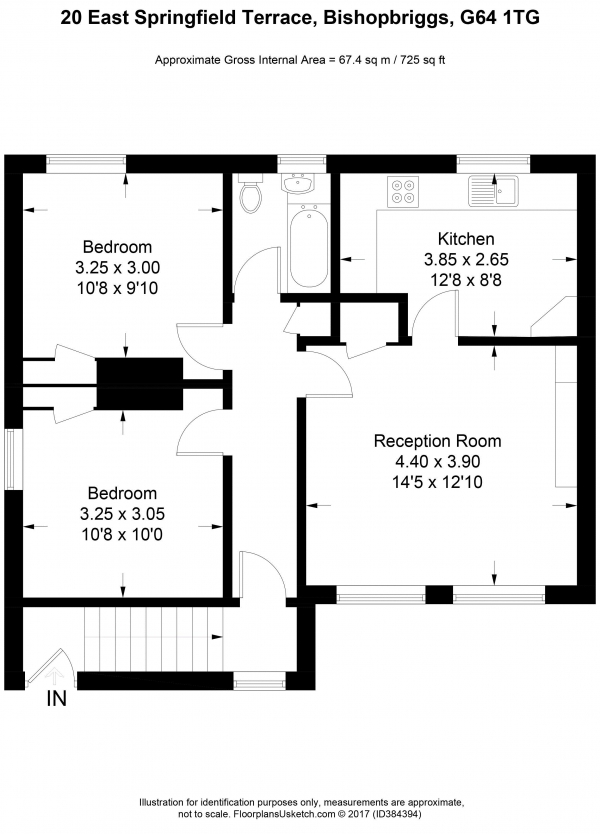 Floor Plan Image for 2 Bedroom Apartment for Sale in East Springfield Terrace, Glasgow