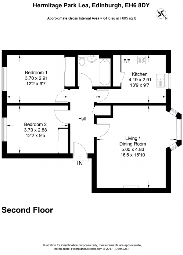 Floor Plan Image for 2 Bedroom Apartment for Sale in Hermitage Park Lea, Edinburgh