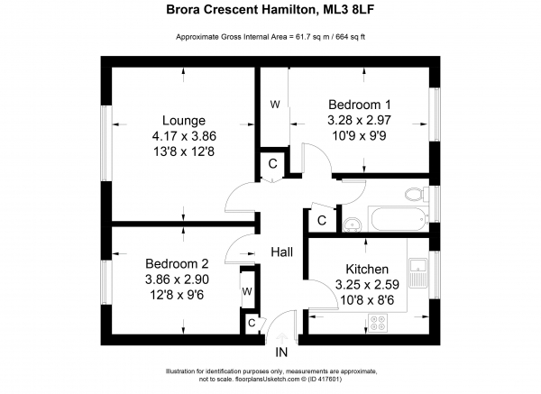 Floor Plan Image for 2 Bedroom Semi-Detached Bungalow for Sale in Brora Crescent, Hamilton