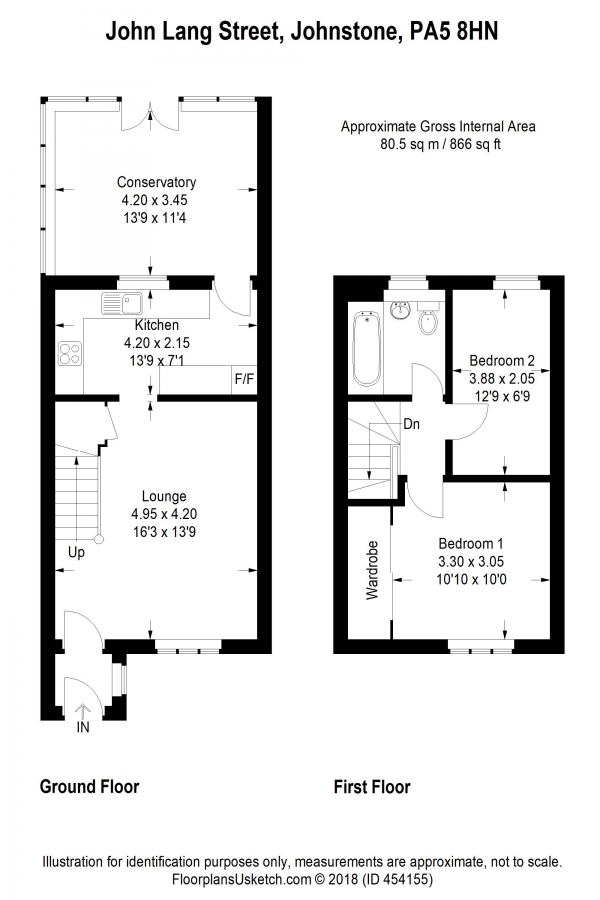 Floor Plan Image for 2 Bedroom Terraced House for Sale in John Lang Street, Johnstone