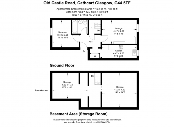 Floor Plan Image for 1 Bedroom Apartment for Sale in Old Castle Road, Glasgow