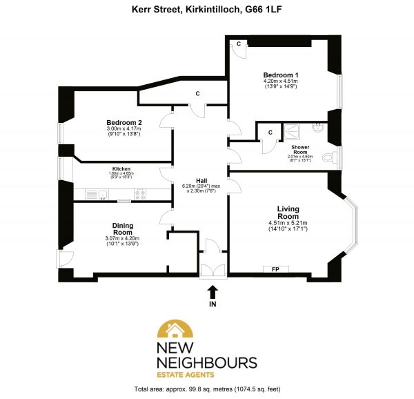 Floor Plan Image for 2 Bedroom Apartment for Sale in Kerr Street, Glasgow