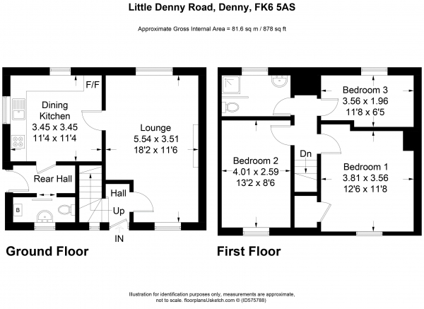 Floor Plan Image for 3 Bedroom Semi-Detached House for Sale in Little Denny Road,