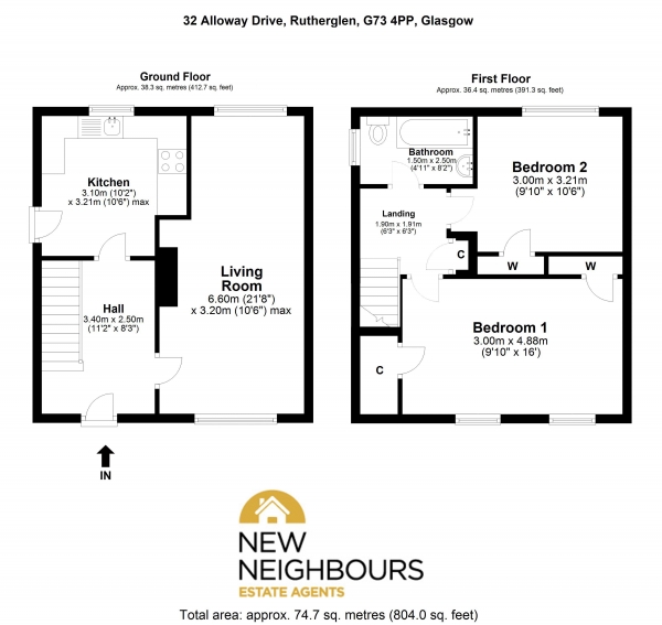 Floor Plan Image for 2 Bedroom Semi-Detached House for Sale in Alloway Drive, Rutherglen Glasgow