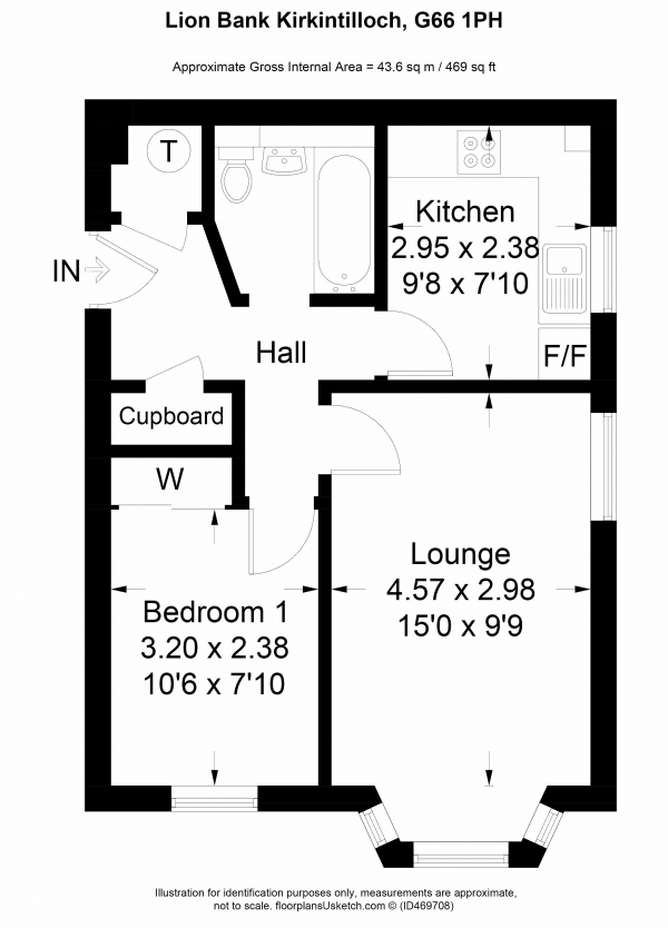 Floor Plan Image for 1 Bedroom Apartment for Sale in Lion Bank, Kirkintilloch Glasgow