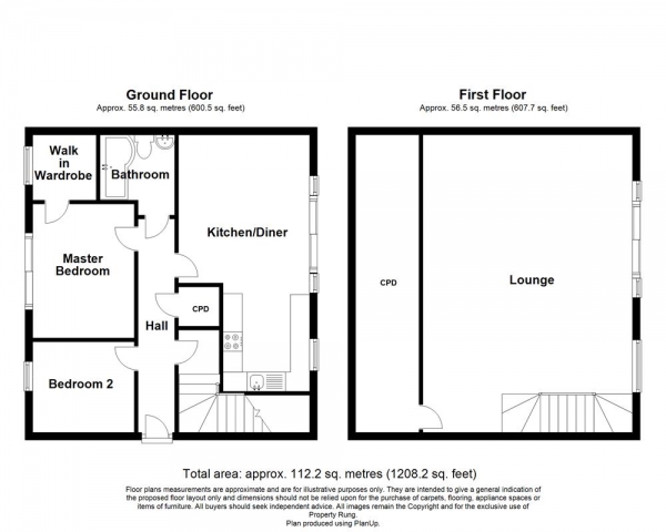 Floor Plan for 2 Bedroom Penthouse for Sale in Elmwood Park Court, Great Park, Gosforth, Great Park, NE13, 9BP - OIRO &pound169,950