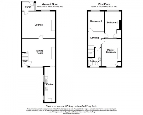 Floor Plan Image for 3 Bedroom Terraced House for Sale in Moor View, Ryton