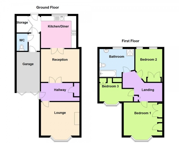 Floor Plan Image for 3 Bedroom Semi-Detached House for Sale in Daw End Lane, Rushall, Walsall, WS4 1JP