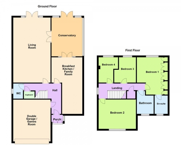 Floor Plan Image for 4 Bedroom Detached House for Sale in Cricket Close, Walsall, WS5 3PU