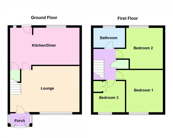 Floor Plan Image for 3 Bedroom End of Terrace House for Sale in Brookfield Close, Aldridge, WS9 8JU