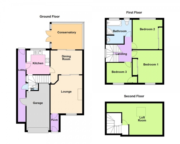 Floor Plan for 3 Bedroom Semi-Detached House for Sale in Cranleigh Close, Aldridge, Aldridge, WS9, 0RW - OIRO &pound280,000