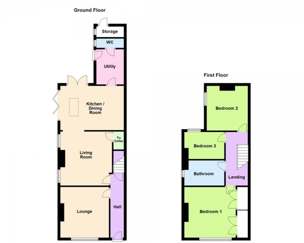 Floor Plan Image for 3 Bedroom Semi-Detached House for Sale in Green Lane, Pelsall, Walsall, WS3 4PA