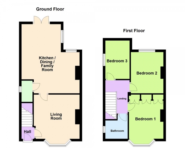 Floor Plan for 3 Bedroom Semi-Detached House for Sale in Walsall Road, Aldridge, WS9 0AU, Aldridge, WS9, 0AU -  &pound239,950