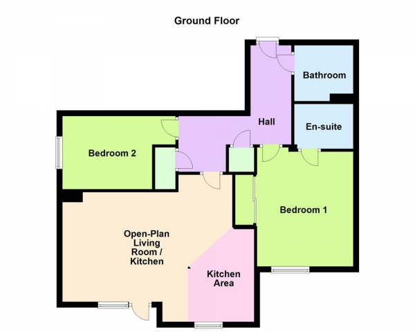 Floor Plan Image for 2 Bedroom Apartment for Sale in Keepers Gate, Broadway, Walsall, WS1 3HX