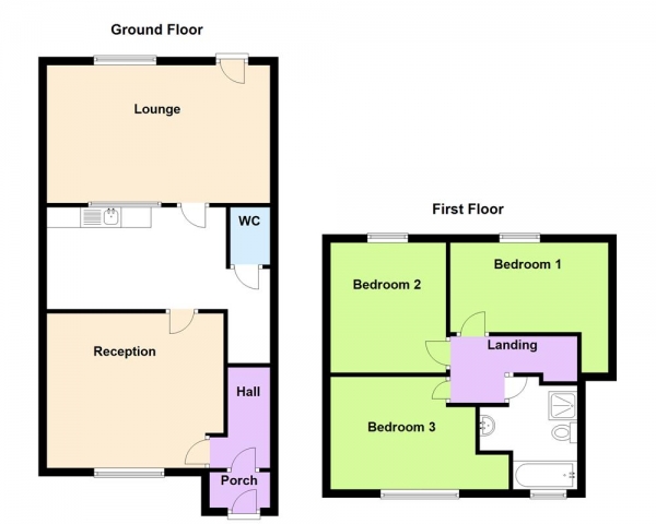 Floor Plan Image for 3 Bedroom Terraced House for Sale in Webster Road, Bloxwich, Walsall, WS2 7AP