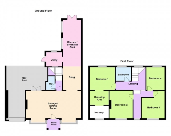 Floor Plan Image for 4 Bedroom Semi-Detached House for Sale in Birmingham Road, Aldridge, WS9 0AQ