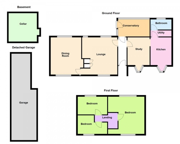 Floor Plan Image for 3 Bedroom Semi-Detached House for Sale in Charlemont Road, West Bromwich, B71 3DY