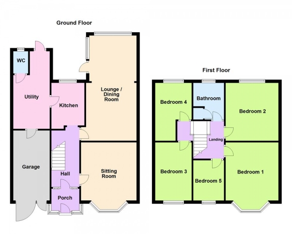 Floor Plan Image for 5 Bedroom Detached House for Sale in Weston Crescent, Aldridge, WS9 0HB