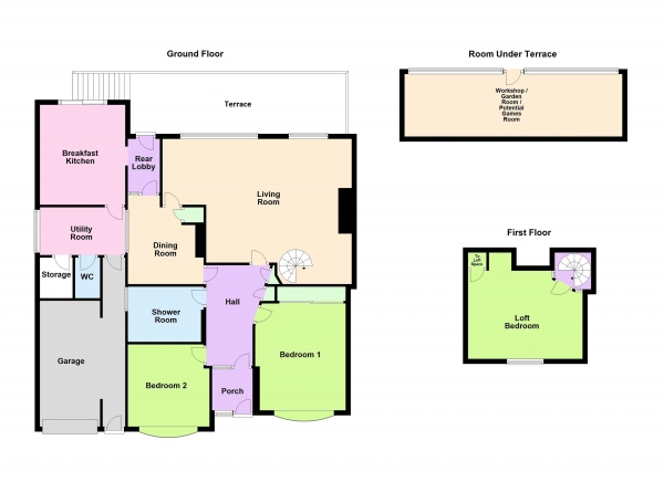 Floor Plan for 3 Bedroom Detached Bungalow for Sale in Longwood Road, Aldridge, WS9 0TB, Aldridge, WS9, 0TB - Offers in Excess of &pound450,000