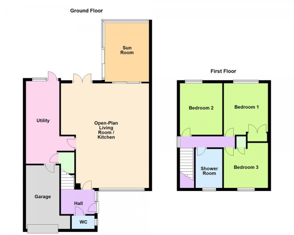 Floor Plan Image for 3 Bedroom Link Detached House for Sale in Wallheath Lane, Stonnall, WS9 9HR