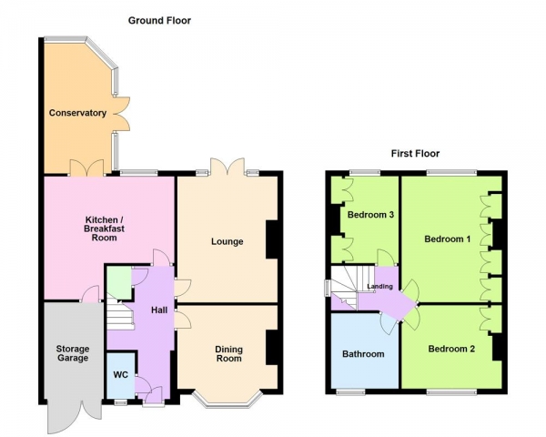 Floor Plan Image for 3 Bedroom Semi-Detached House for Sale in Field Road, Bloxwich, Walsall, WS3 3NA