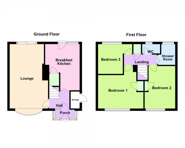 Floor Plan Image for 3 Bedroom Terraced House for Sale in Garden Crescent, Pelsall, WS3 4NQ