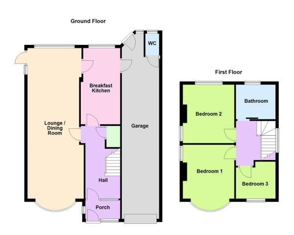 Floor Plan Image for 3 Bedroom Detached House for Sale in Orwell Road, Walsall, WS1 2PJ