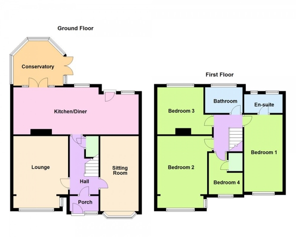 Floor Plan Image for 4 Bedroom Property for Sale in Simmonds Road, Bloxwich, Walsall, WS3 3PU