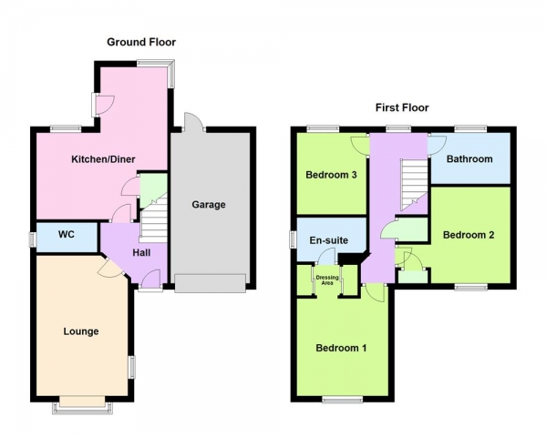 Floor Plan for 3 Bedroom Detached House for Sale in Eastfield Close, Aldridge, WS9 8ZB, Aldridge, WS9, 8ZB - Offers in Excess of &pound337,950