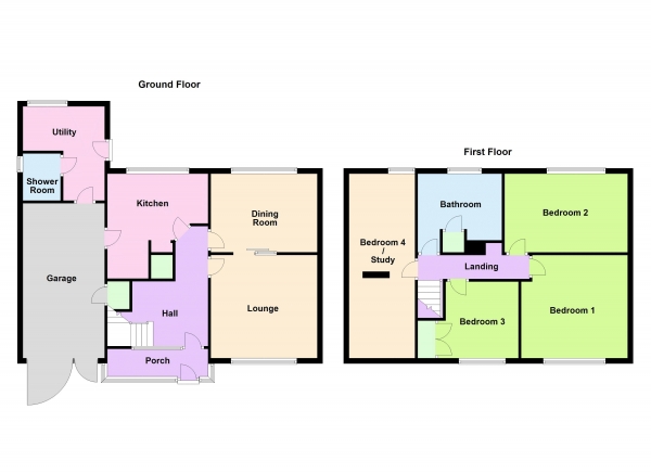 Floor Plan Image for 4 Bedroom Detached House for Sale in Bamford Road, Bloxwich, Walsall, WS3 3RX