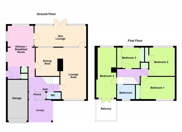 Floor Plan Image for 4 Bedroom Detached House for Sale in Meadow Road, Aldridge, WS9 0ST