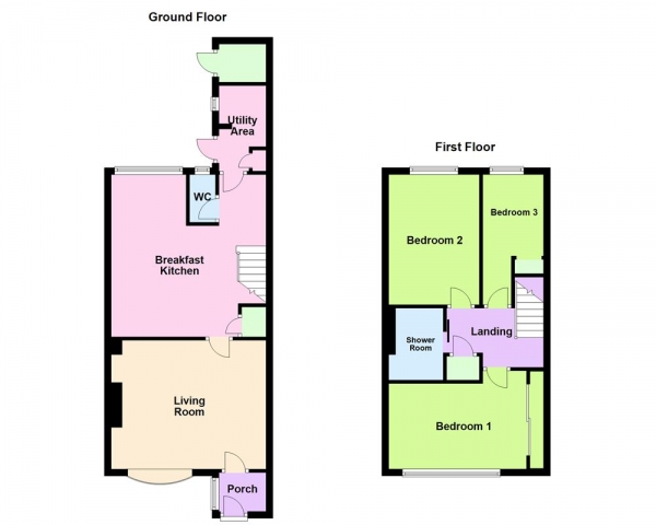 Floor Plan Image for 3 Bedroom End of Terrace House for Sale in Millfield Avenue, Bloxwich, Walsall, WS3 3QU