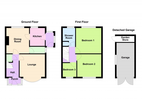 Floor Plan Image for 3 Bedroom Semi-Detached House for Sale in Fordbrook Lane, Pelsall, WS3 4BW