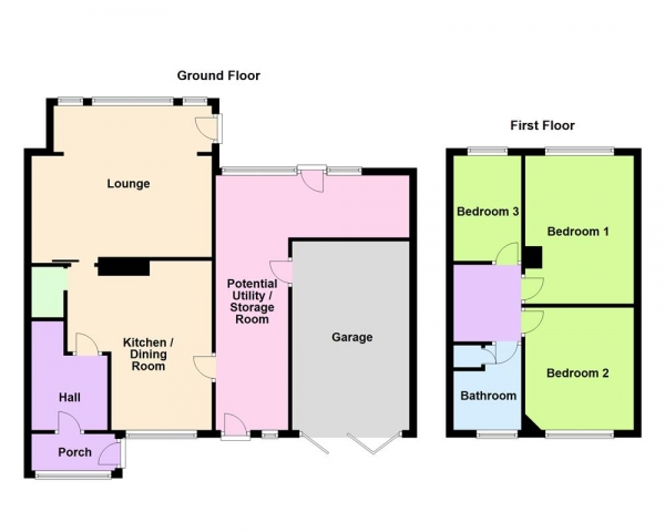 Floor Plan Image for 3 Bedroom Semi-Detached House for Sale in Walmer Meadow, Aldridge, WS9 8QQ