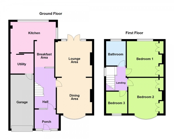 Floor Plan for 3 Bedroom Detached House for Sale in Bosty Lane, Aldridge, Aldridge, WS9, 0QE - Offers Over &pound350,000