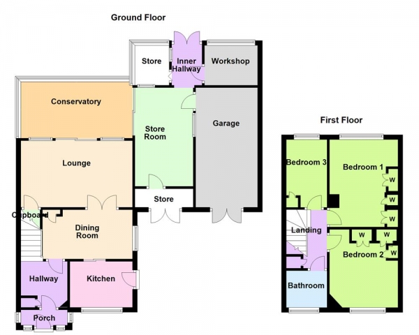 Floor Plan for 3 Bedroom Semi-Detached House for Sale in Hay Hill, Walsall, WS5 3DN, WS5, 3DN - Guide Price &pound235,000