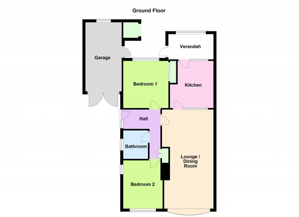 Floor Plan Image for 2 Bedroom Semi-Detached Bungalow for Sale in Floyds Lane, Rushall, WS4 1LE