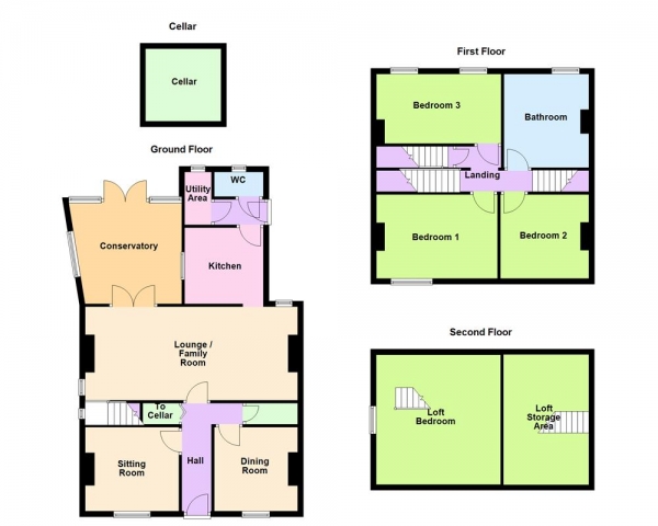Floor Plan for 4 Bedroom Detached House for Sale in Well Lane, Bloxwich, WS3 1JR, Bloxwich, WS3, 1JR - OIRO &pound300,000