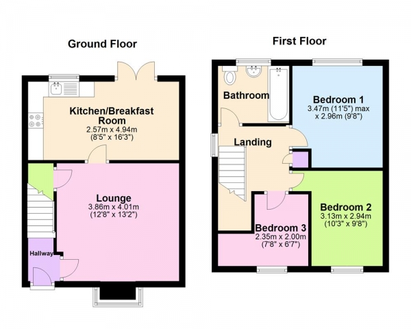 Floor Plan Image for 3 Bedroom Semi-Detached House for Sale in Wilkes Close, Pelsall, WS3 4QP