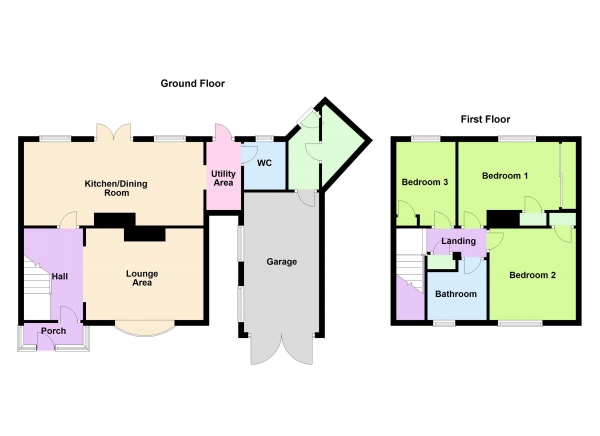 Floor Plan for 3 Bedroom Semi-Detached House for Sale in Abbotts Street, Bloxwich, Walsall, WS3 3BW, Bloxwich, WS3, 3BW - OIRO &pound240,000