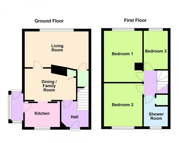 Floor Plan Image for 3 Bedroom Semi-Detached House for Sale in Longmeadow Road, Walsall, WS5 3BZ