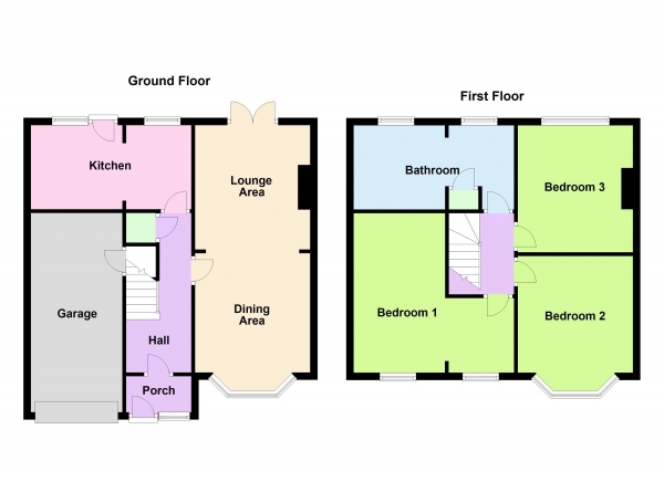 Floor Plan Image for 3 Bedroom Semi-Detached House for Sale in Wood Lane, Pelsall, WS3 5DY