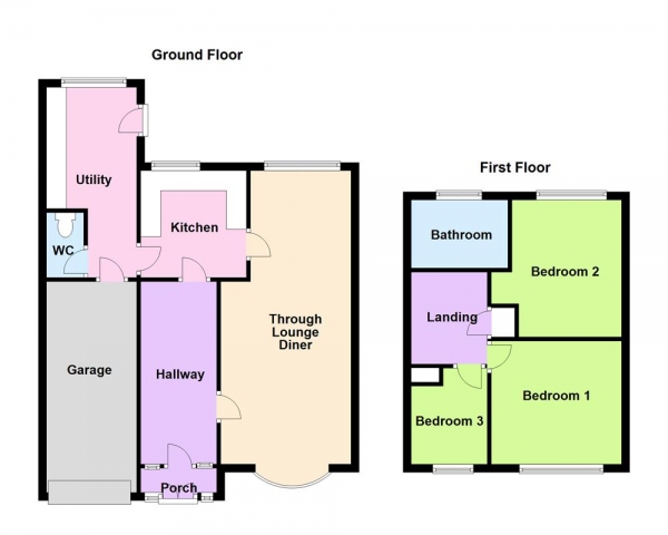 Floor Plan Image for 3 Bedroom Semi-Detached House for Sale in Greenwood Park, Aldridge, Walsall, WS9 8XQ