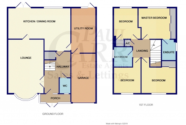 Floor Plan for 4 Bedroom Detached House for Sale in Ganton Road, Turnberry Estate, Bloxwich, Walsall, WS3 3XQ, Turnberry, WS3, 3XQ -  &pound430,000