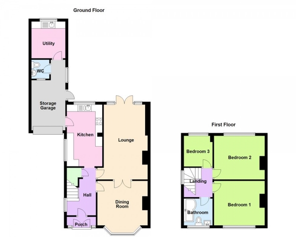 Floor Plan for 3 Bedroom Semi-Detached House for Sale in Daisybank Crescent, Walsall, WS5 3BH, WS5, 3BH - OIRO &pound310,000