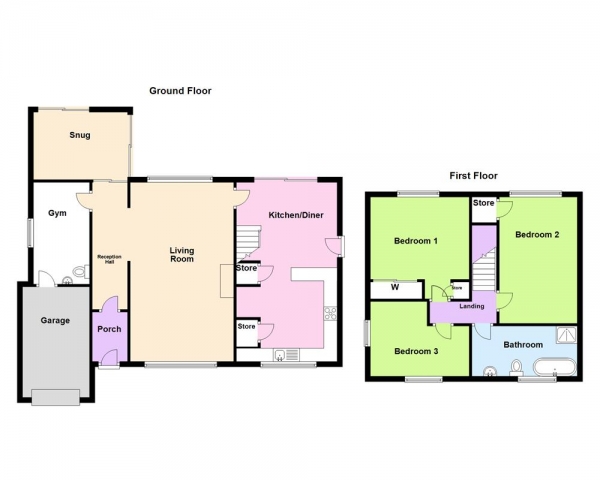 Floor Plan for 3 Bedroom Detached House for Sale in Baslow Road, Bloxwich, WS3 3SG, Bloxwich, WS3, 3SG - OIRO &pound325,000