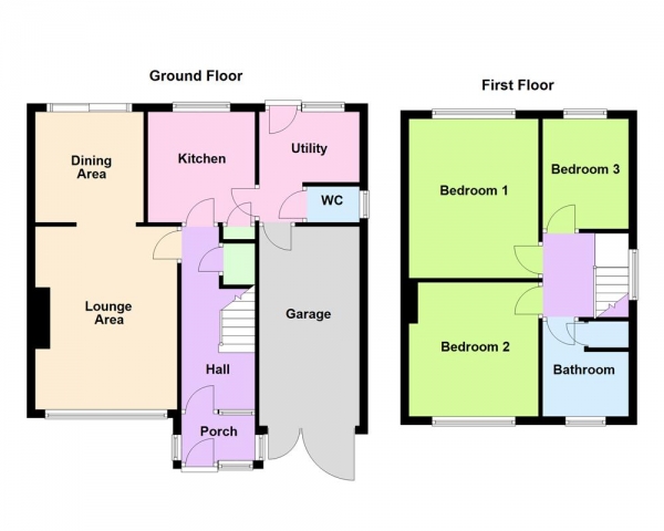 Floor Plan Image for 3 Bedroom Semi-Detached House for Sale in Cameron Road, Walsall, WS4 2ET